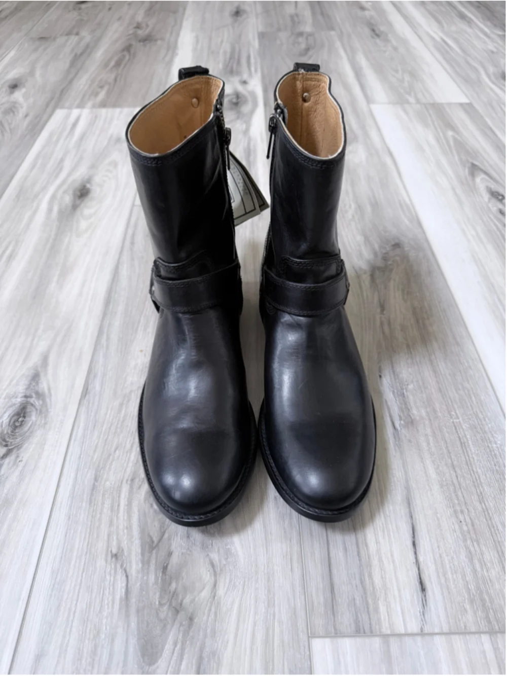 Frye Men’s Black Leather Moc Toe Lace Up Boots Size 7 Lug Sole